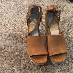 Brown Dolce Vita Suede Wedge Sandals